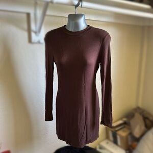 Brown mini dress long sleeves